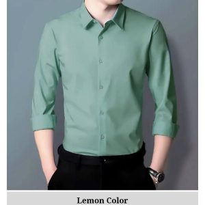 Lemon Spandex Glossy Fabrics Shirt