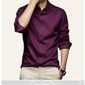 Jam Colour Spandex Glossy Fabrics Shirt